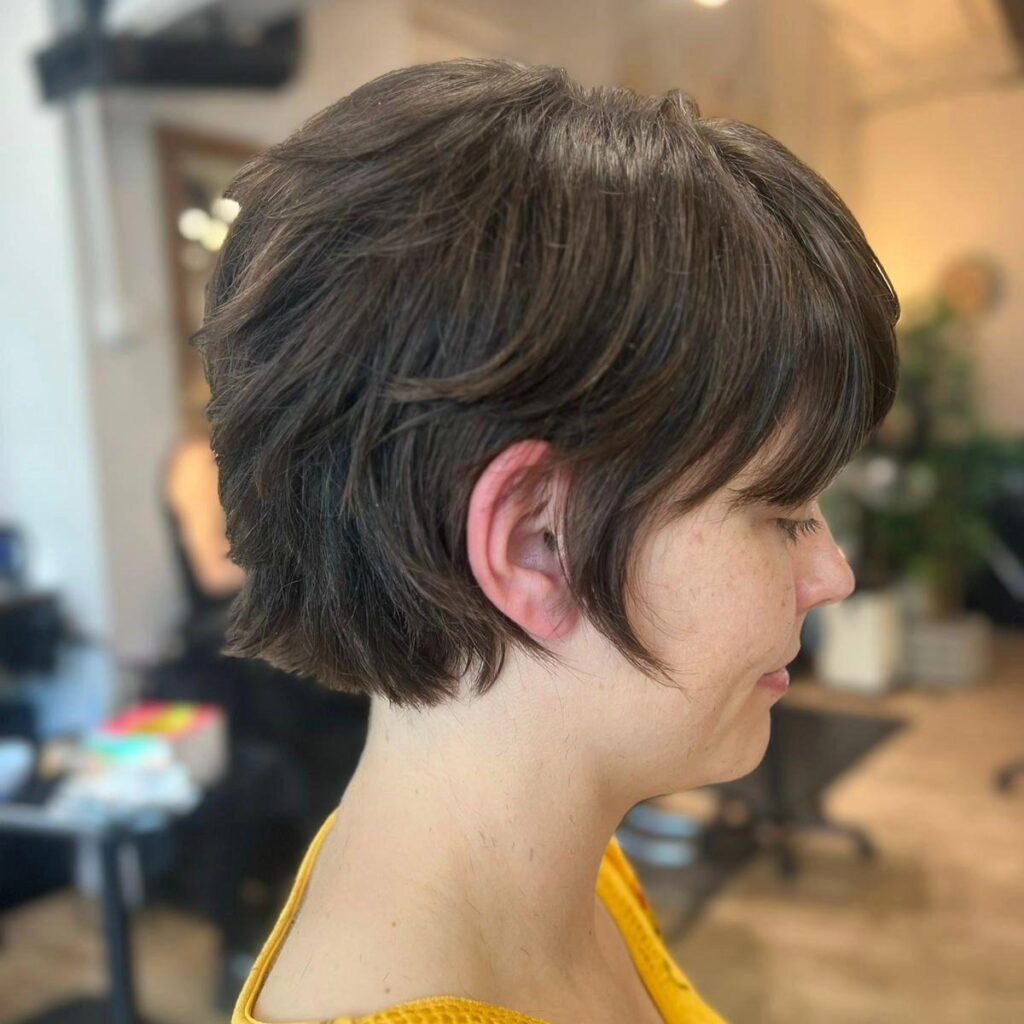 Pixie Shag Cut on Brown Hair