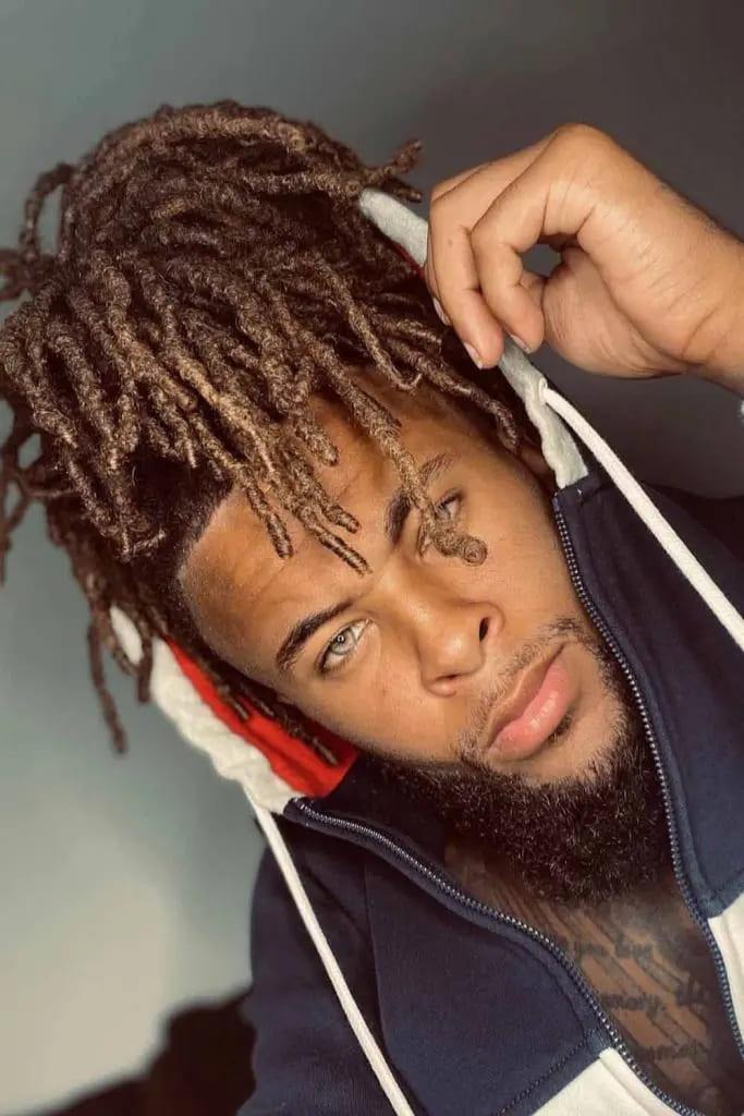 High Top Bun With Bronde Dreadlocks