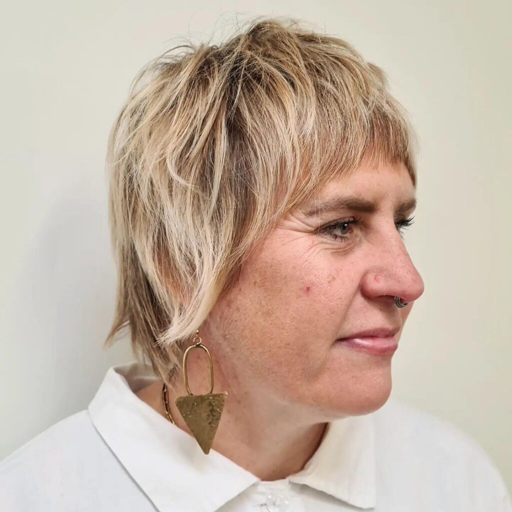 Razor Pixie Cut on Bronde Hair