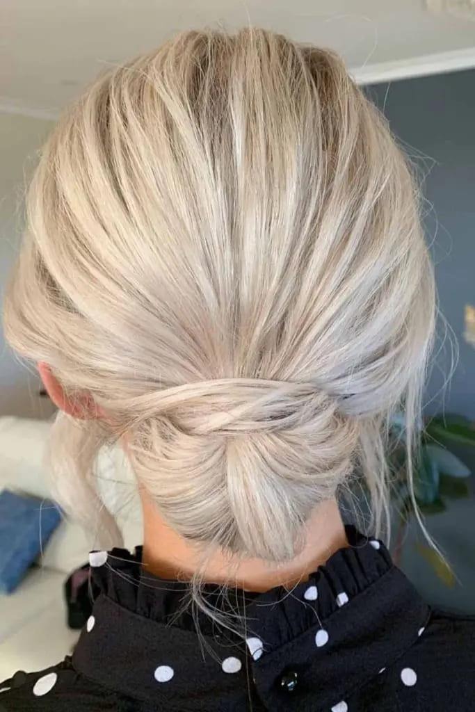 10. Elegant Low Twist Bun