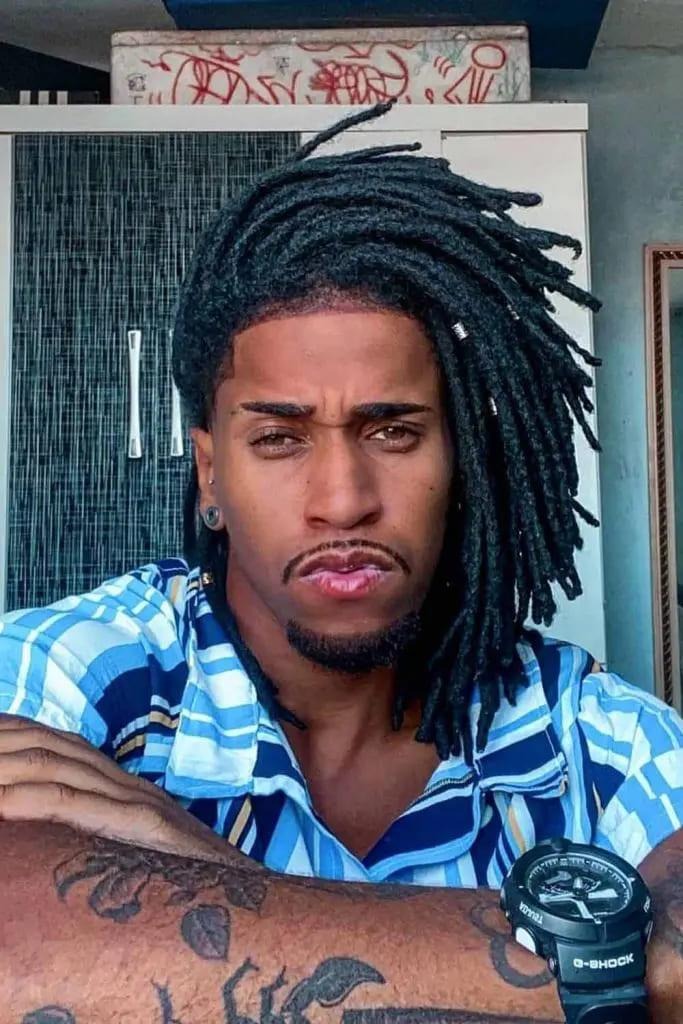 Edgy Side-Swept Dreadlocks