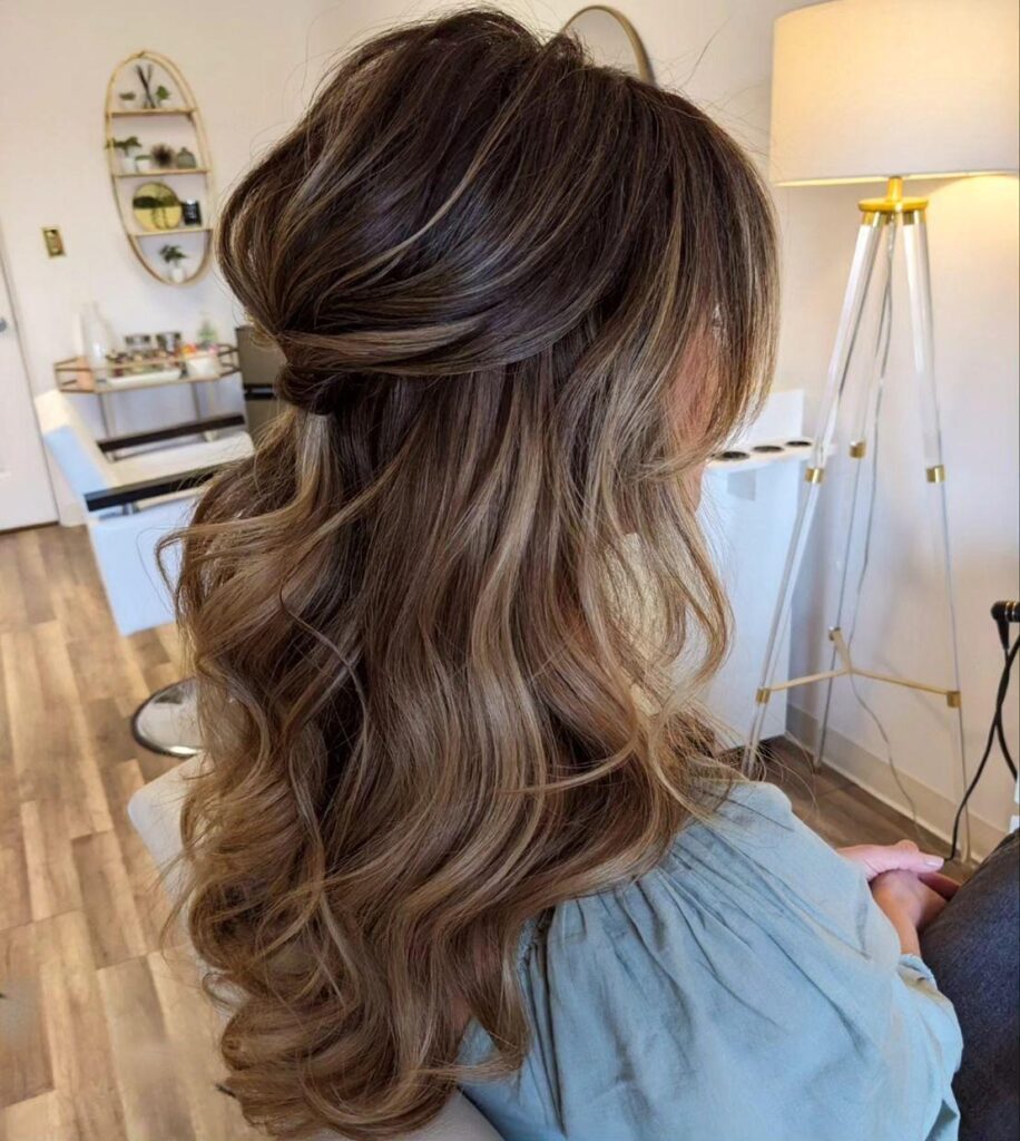 Half-Up Half-Down With Beachy Waves