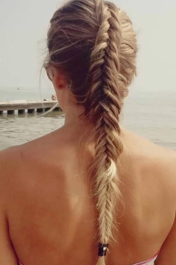 French Fishtail on Blonde Hair