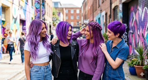 Vibrant Hairstyle Ideas for Purple Hair