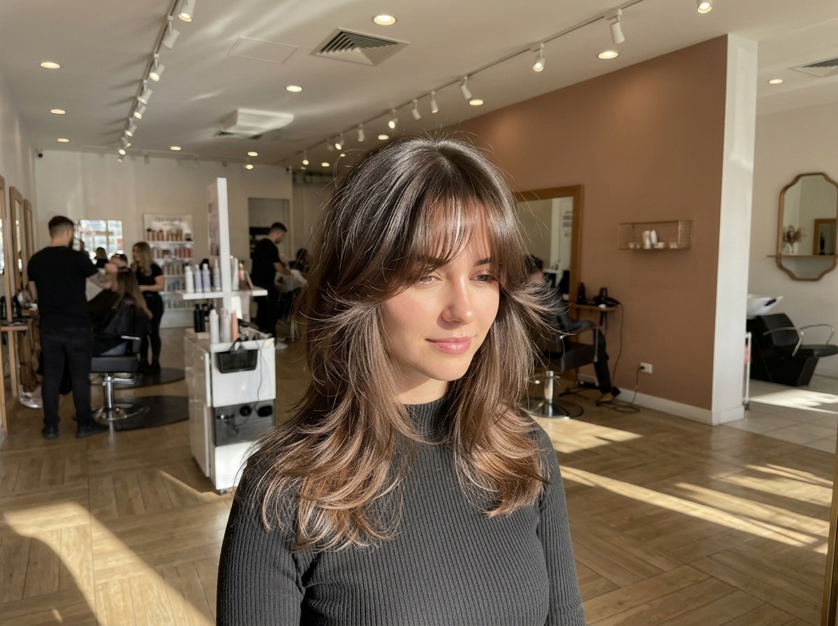 Long Wolf Cuts With Curtain Bangs