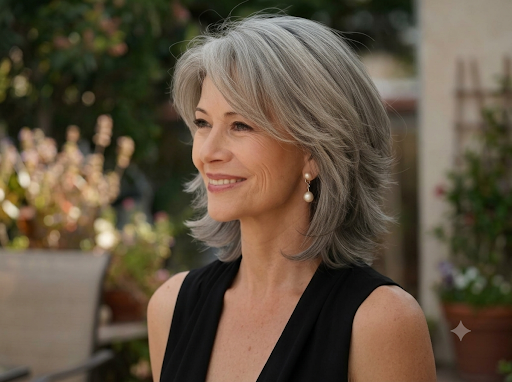 Short Hairstyles for Women Over 50 with Gray Hair