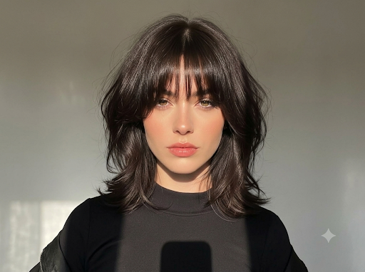 Short Wolf Cuts With Curtain Bangs
