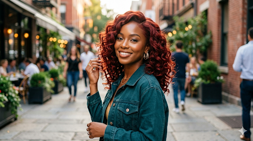 Vibrant Red Weave Hairstyles For Women