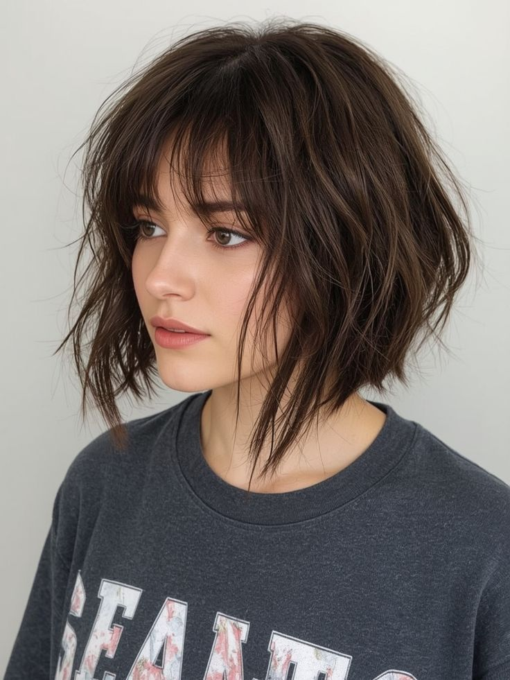 Choppy Bob with Curtain Bangs