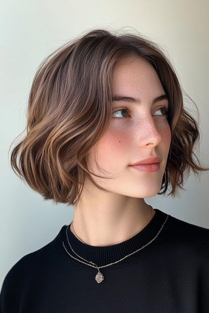 Tousled Bob with Subtle Highlights
