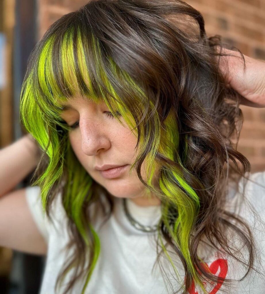 Shaggy Wolf Cut With Tousled Bangs and Colorful Ends
