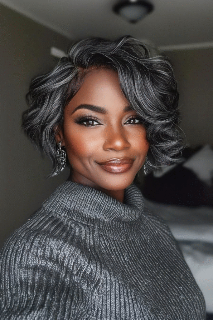 Voluminous Gray Layered Bob