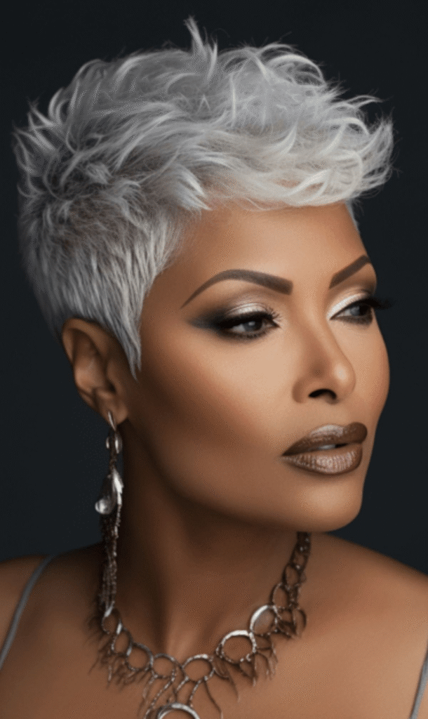 Silver Tousled Pixie