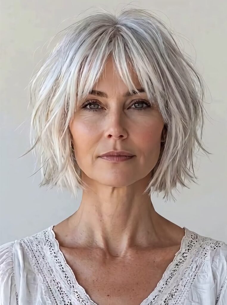 Tapered Pixie with Platinum Shine