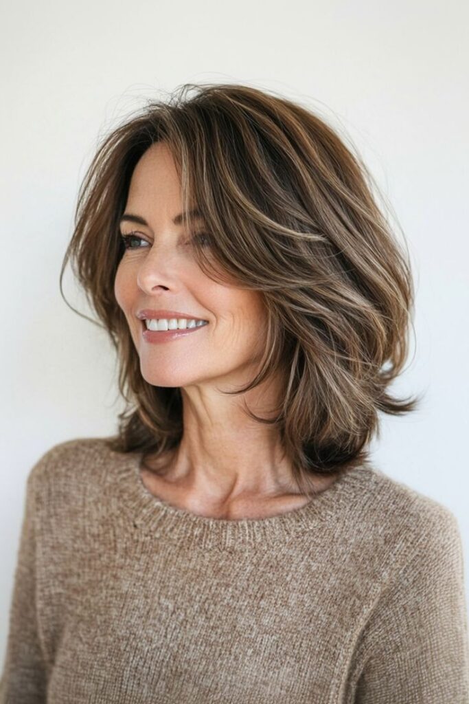 Angled Lob with Soft Mocha Highlights