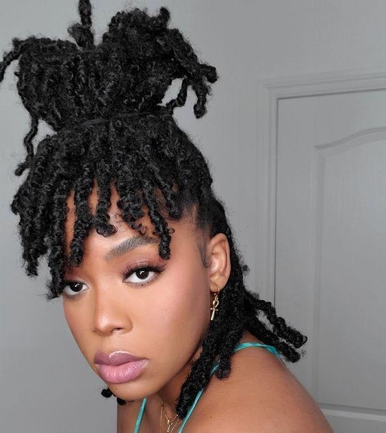 Messy Bun Butterfly Locs