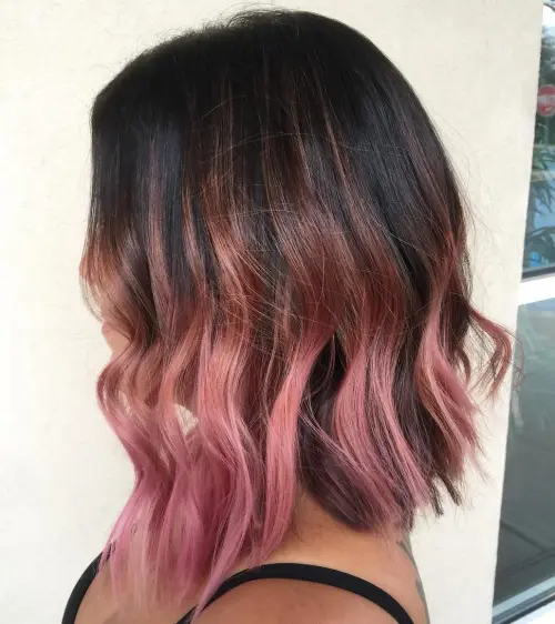 Ombre Waves with Vibrant Pink Ends