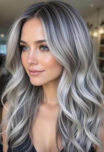Soft Waves with Silver Highlights