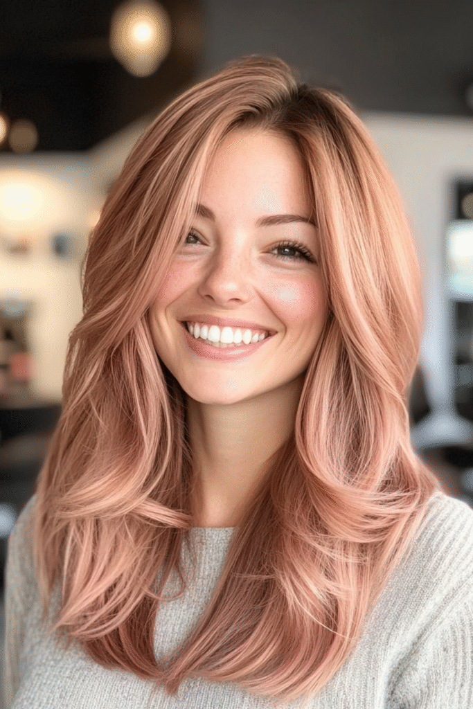  Subtle Rosy Face-Framing Layers