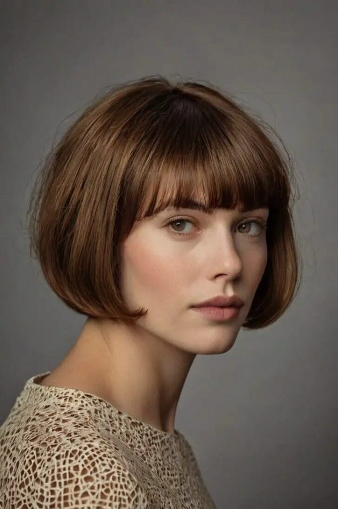 Classic French Bob in Deep Chestnut