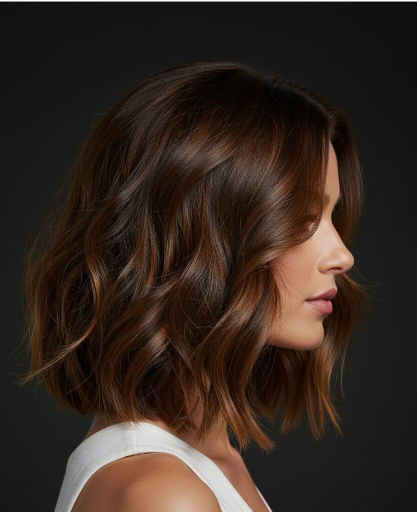 Chin-Length Soft Bob in Warm Chestnut