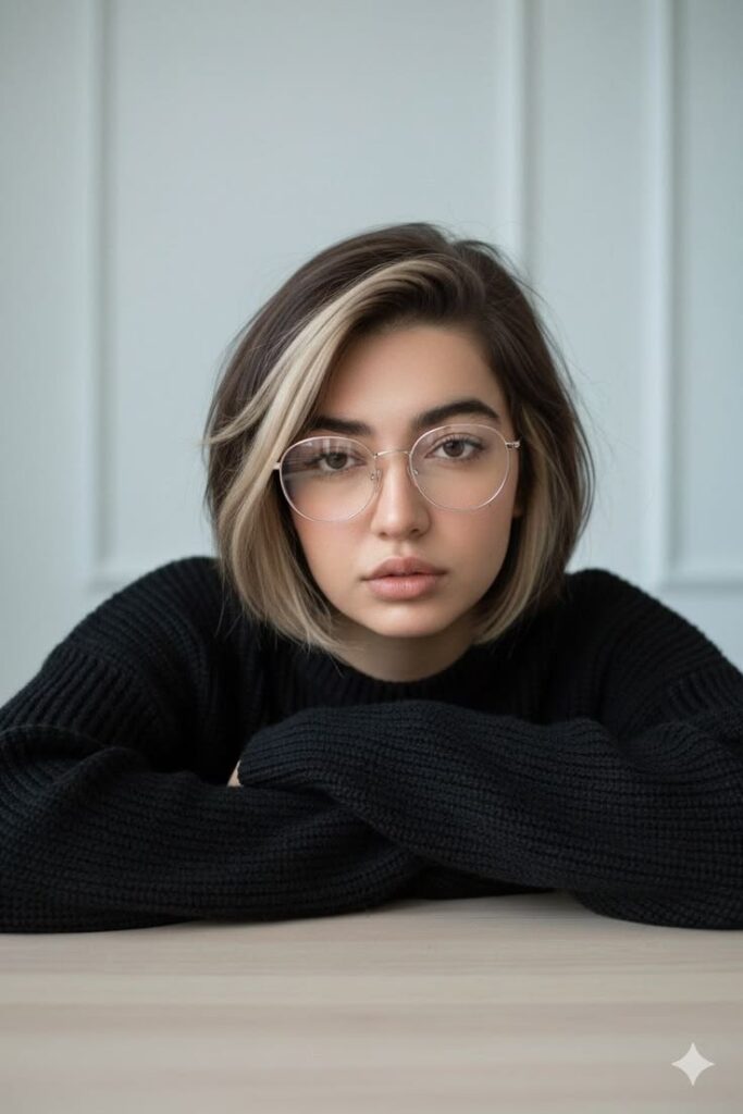 Asymmetrical Bob in Smoky Ash Blonde