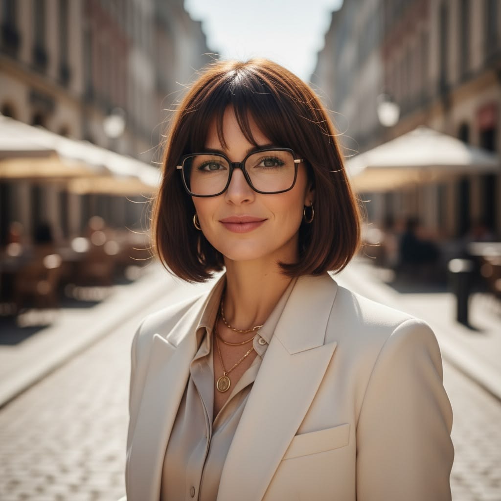 Classic French Bob in Deep Burgundy