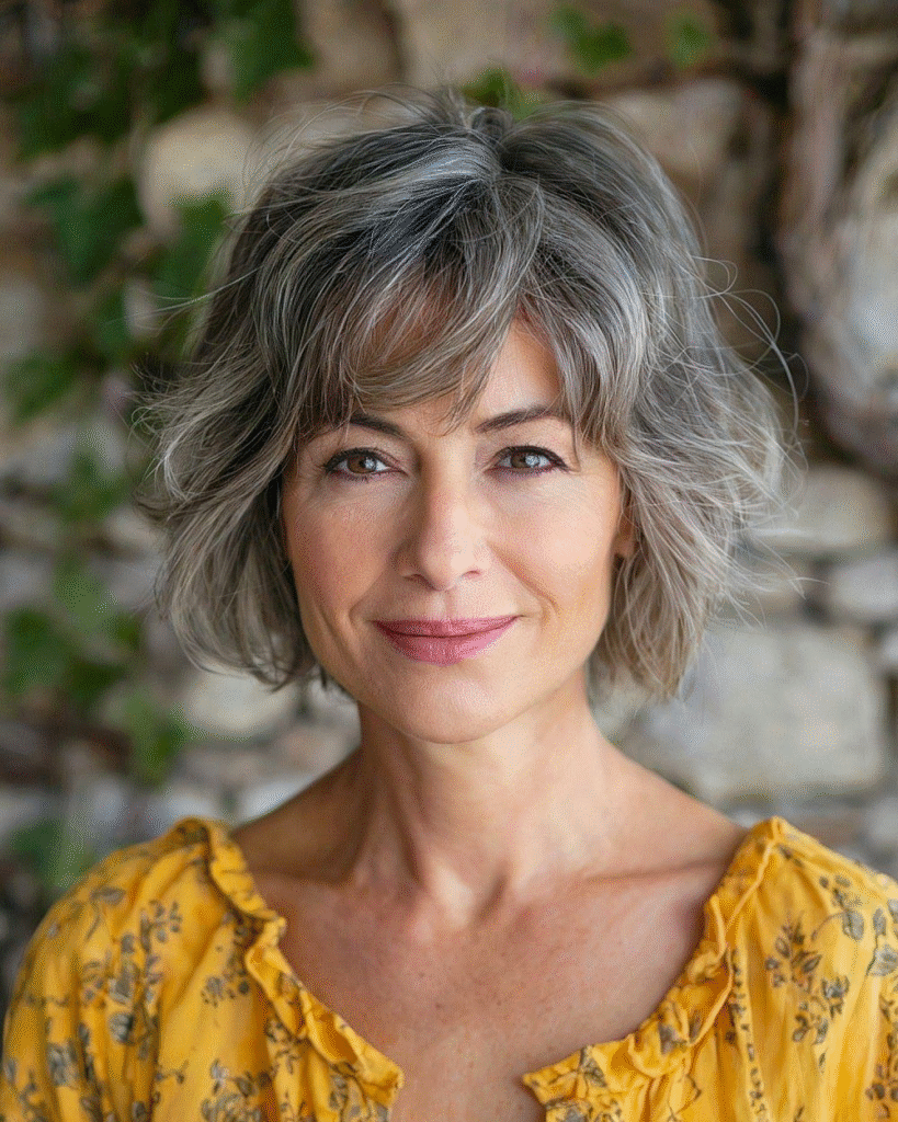 Tousled Layered Bob with Volume