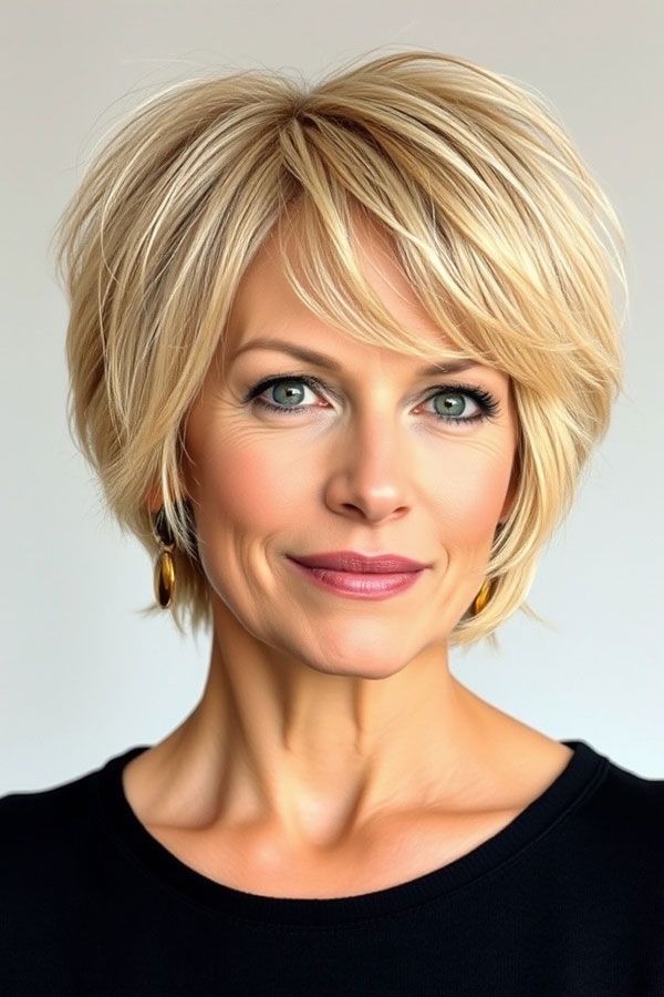 Stacked Bob – Warm Honey Blonde