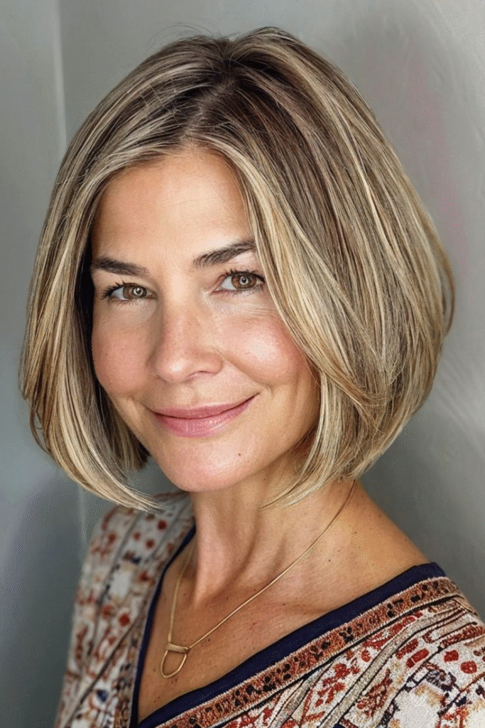 Sleek Angled Bob with Cool Tones