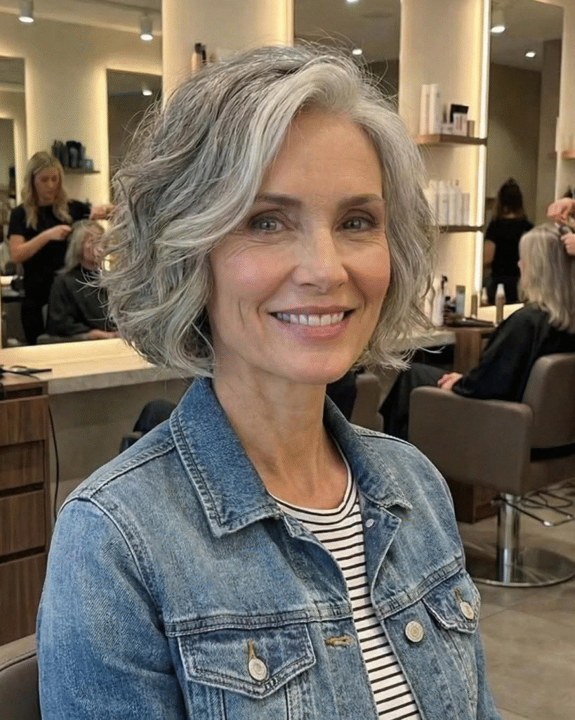 Curled Under Bob with Glossy Finish