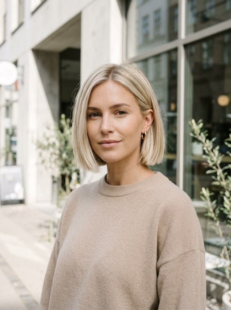 Classic Blonde Blunt Bob