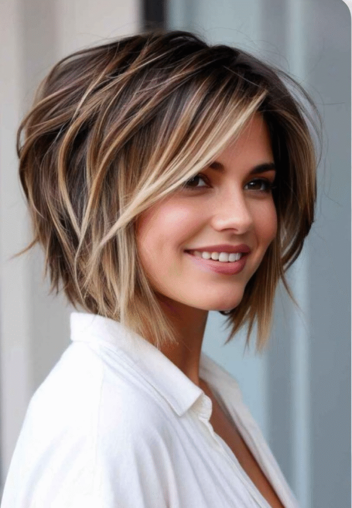 Inverted Bob with Highlights