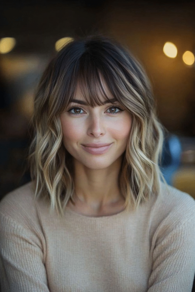 Wispy Lob with Face-Framing Layers