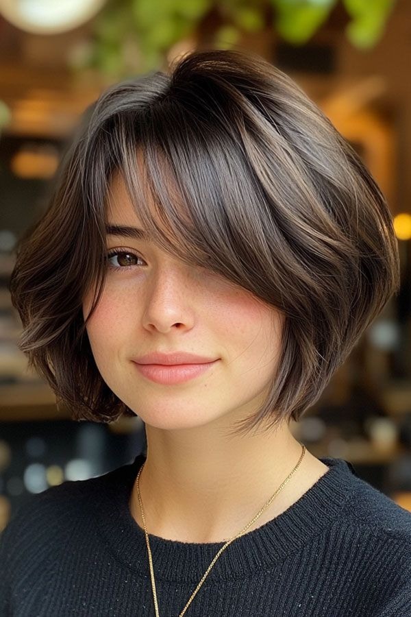 Textured Pixie Bob with Side-Swept Bangs