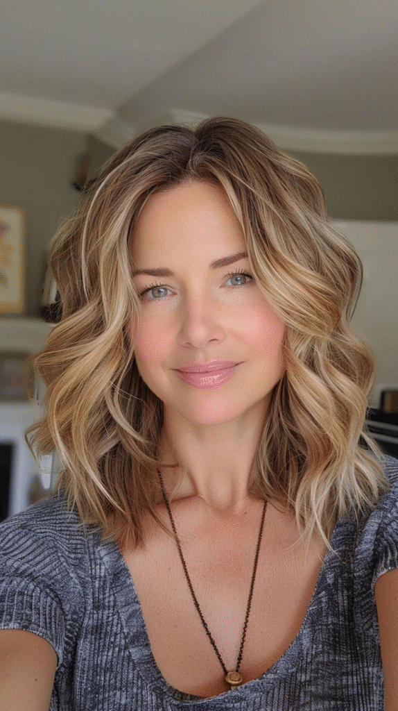 Textured Collarbone Cut in Sandy Blonde