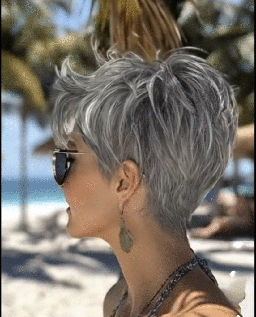 Choppy Pixie in Salt-and-Pepper Blend