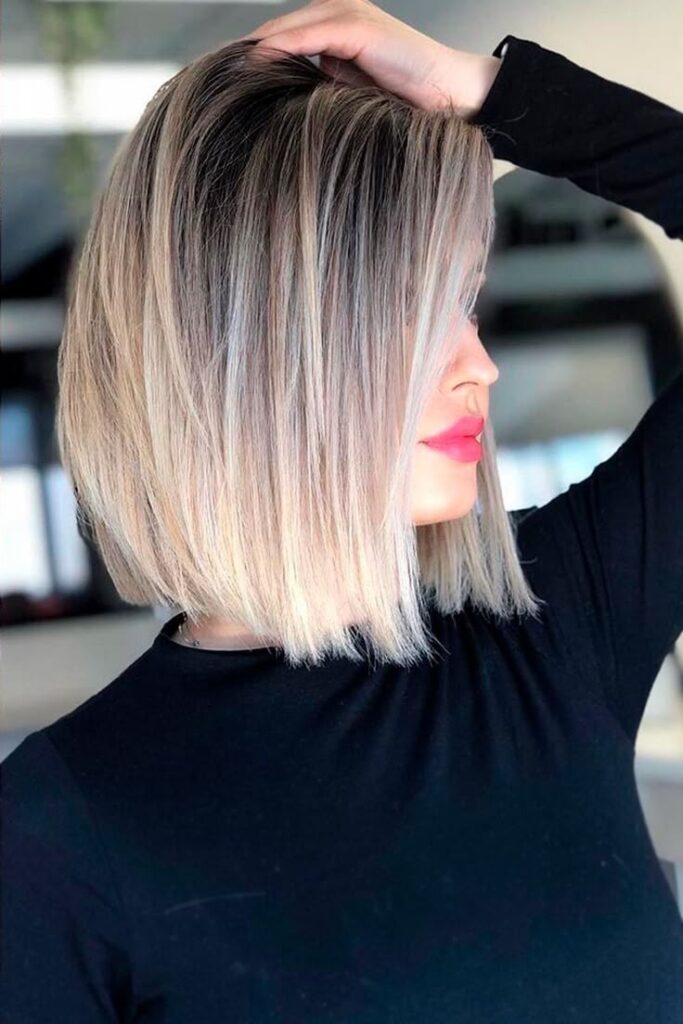 Sandy Blonde Bob with Blunt Ends