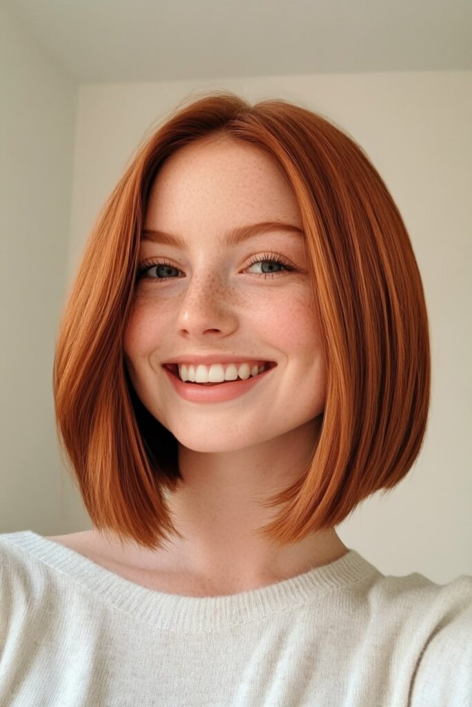 Golden Auburn Bob with Tapered Ends