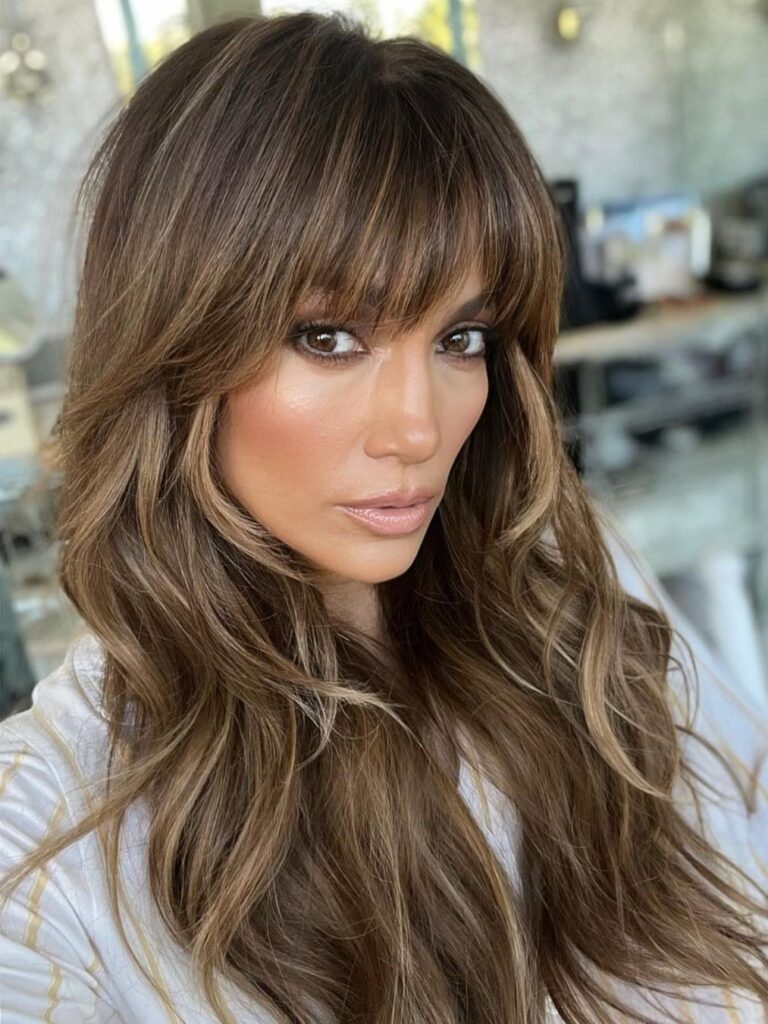 Long Wavy Shag Wolf Cut With Wispy Bangs