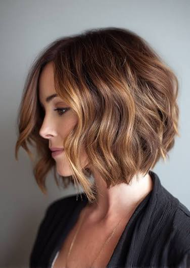 Chestnut Brown Tousled Bob