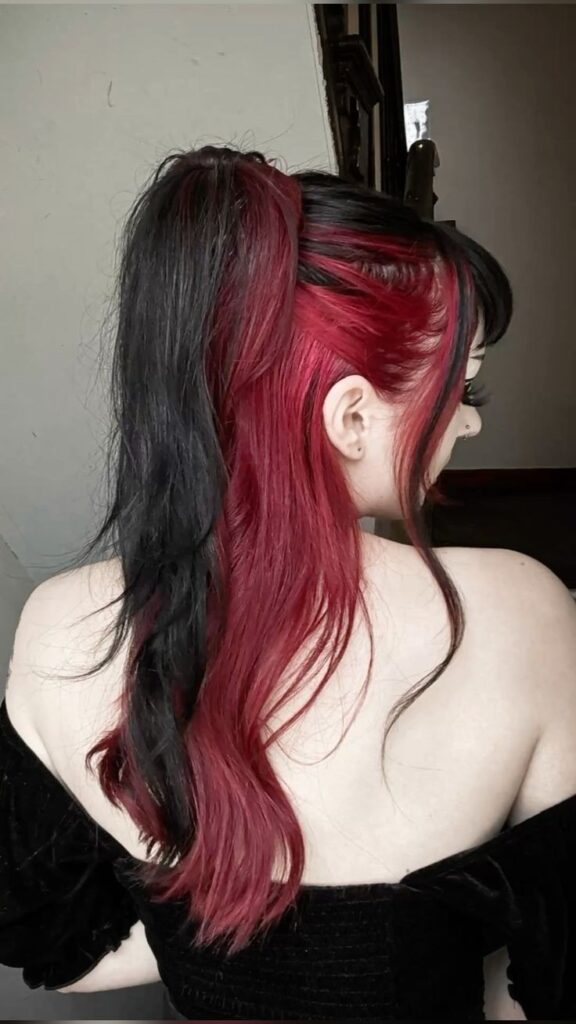 Gothic Crimson Half-Up Half-Down