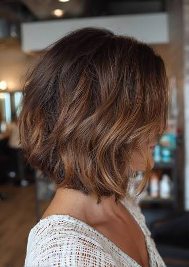 Curved Under Bob with Chocolate Brown Base