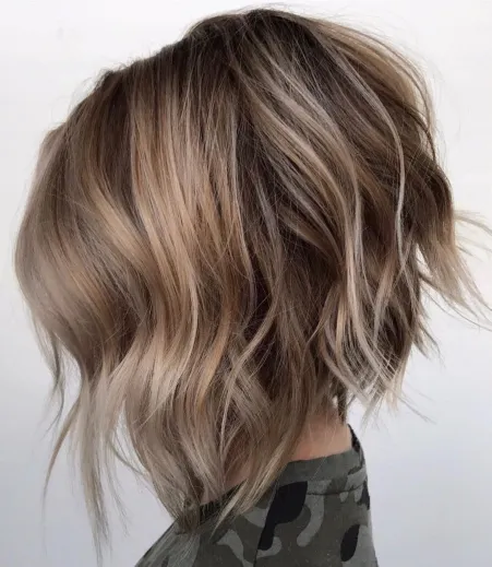 Inverted Bob with Mocha and Honey Blend