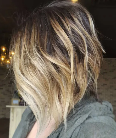 Angled Bob with Chestnut Balayage
