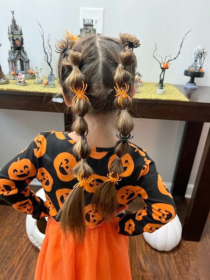 Spider Web Chic Bubble Ponytails