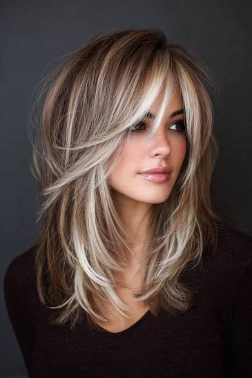 Soft Feathered Layers with Champagne Blonde