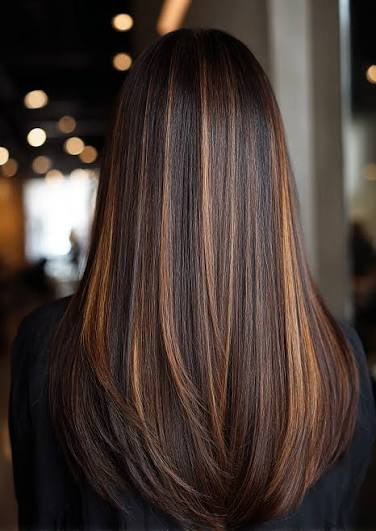  V-Cut Layers with Espresso Brown Shine