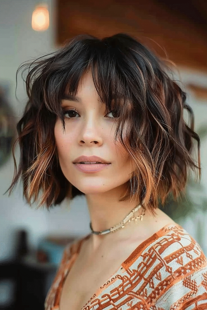 Textured Shag with Auburn Highlights