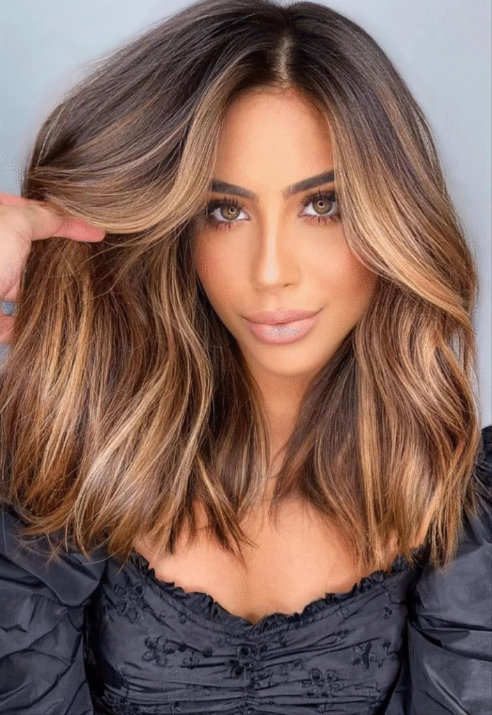 Choppy Layers with Chestnut Balayage